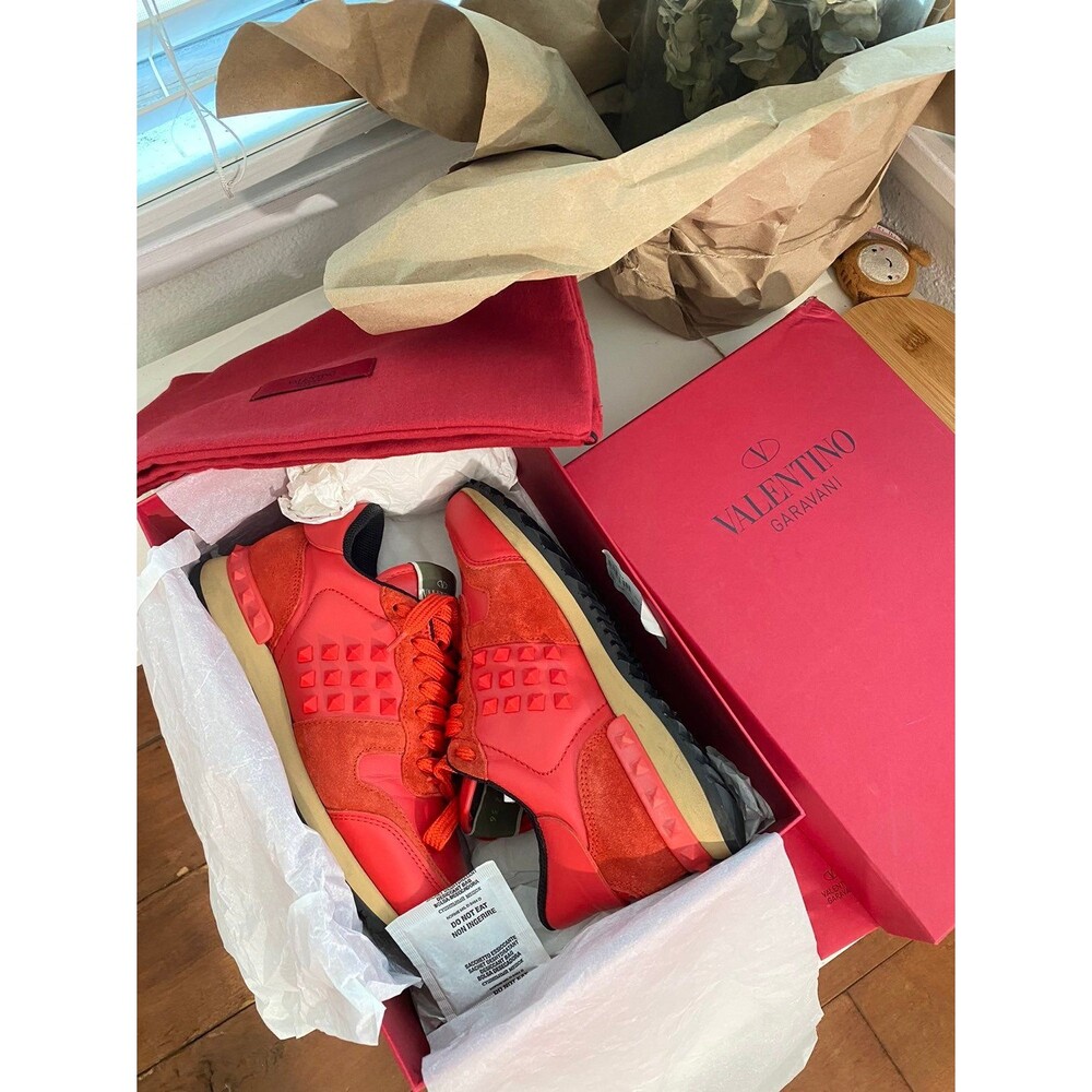Authentic Valentino Women Studded Sneakers Red Size36